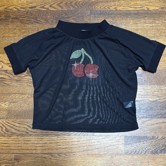 Poster Girl With The Pits Cherry Rhinestone Top - Picture 4 of 6